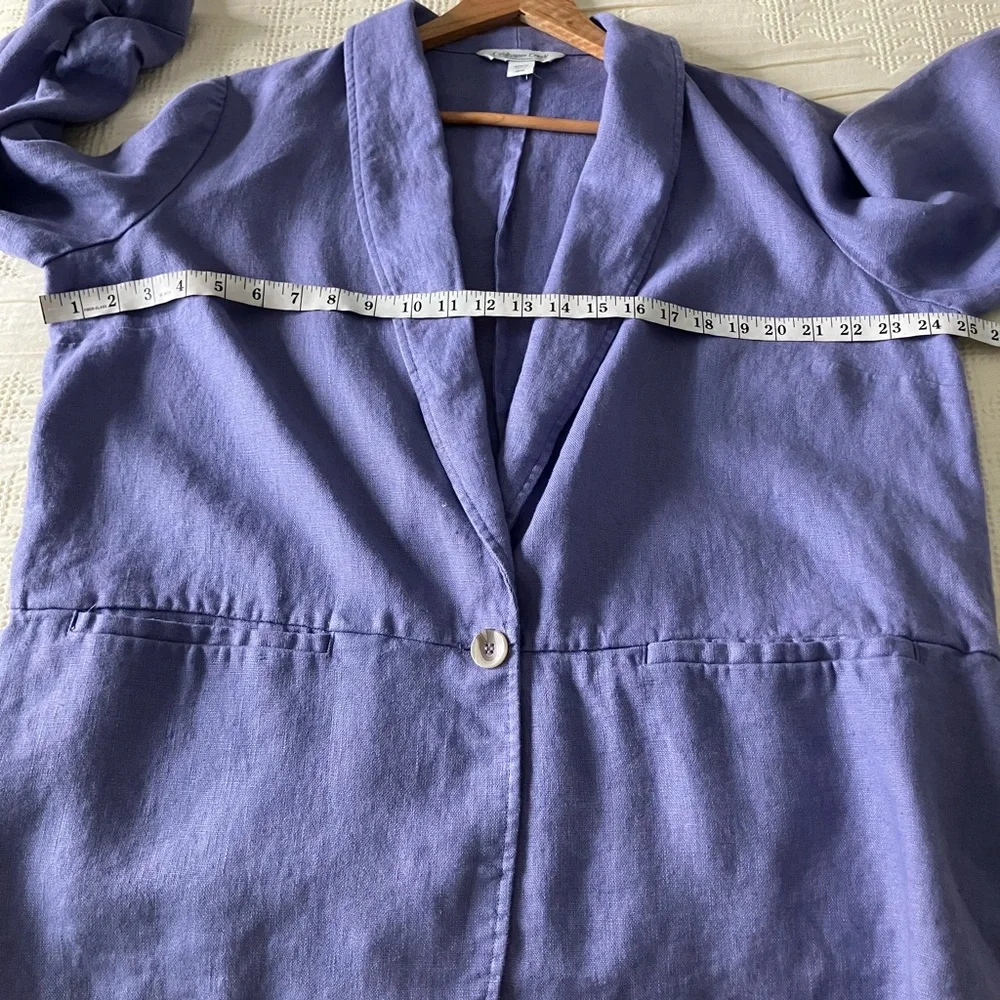 COLDWATER CREEK Lavender Ruched Linen Blazer Jacket Size 18W - Picture 8 of 12